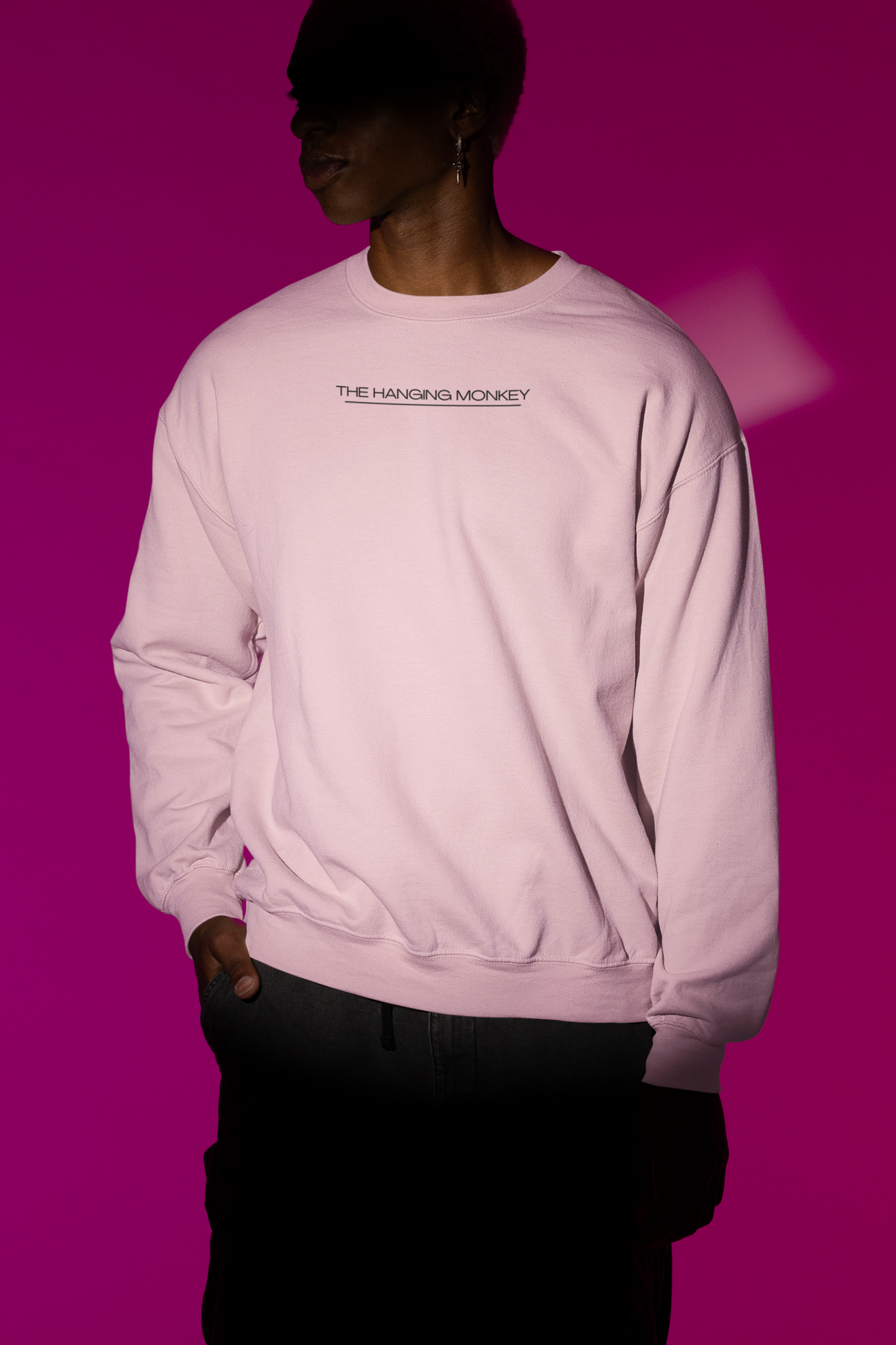 Empty Graphic Baby Pink Oversized Sweatshirt