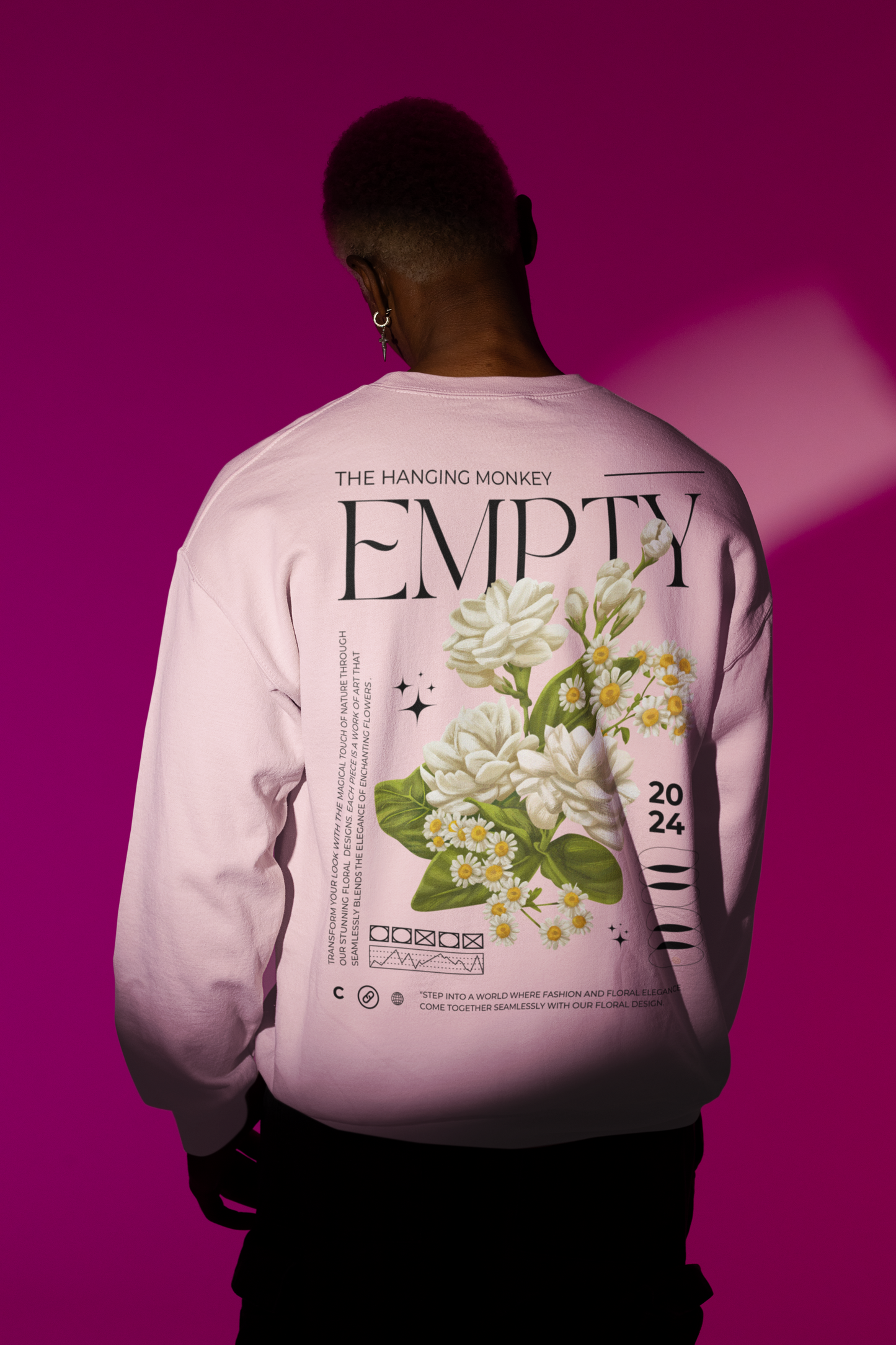 Empty Graphic Baby Pink Oversized Sweatshirt