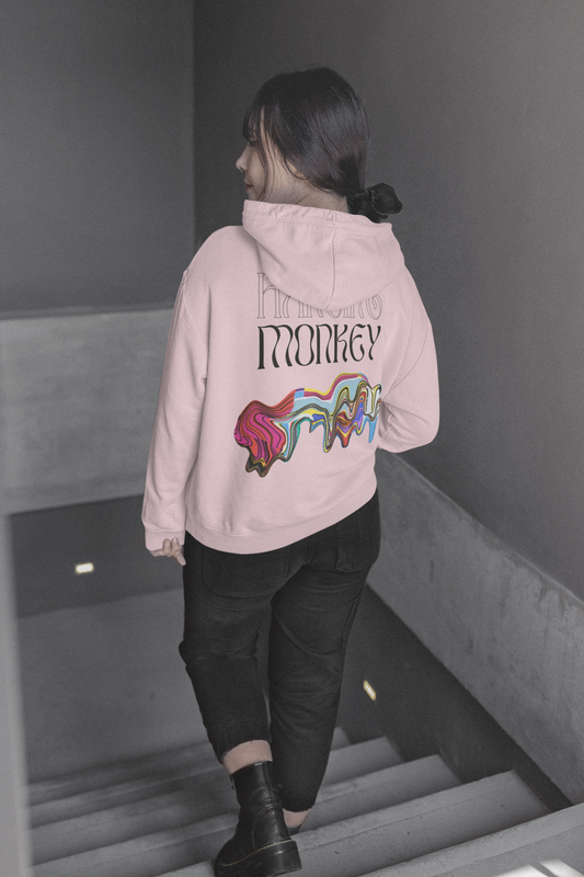 Abstract Pink Oversized Hoodie