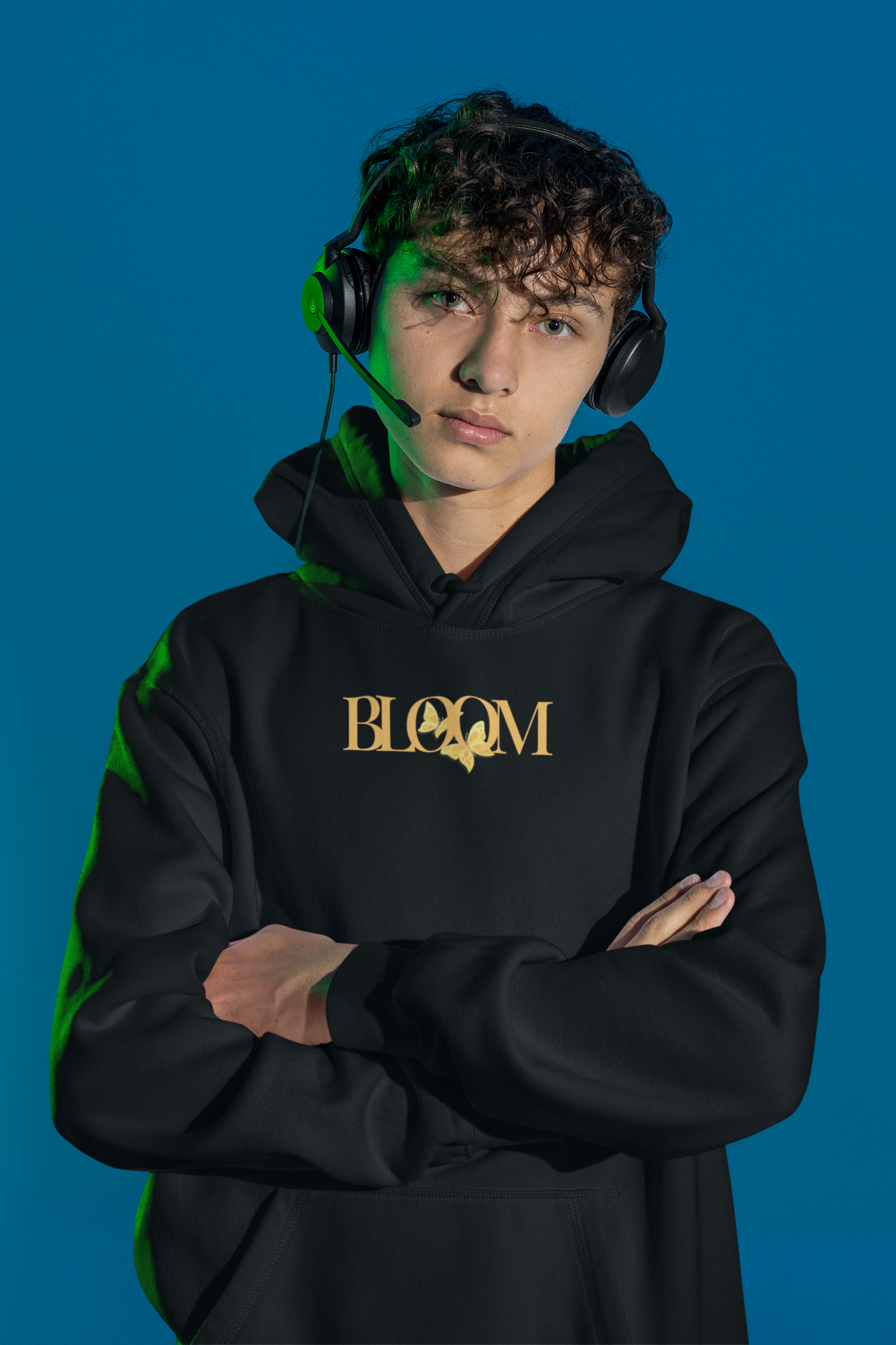 Bloom Black Oversized Graphic Hoodie