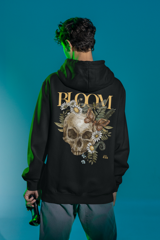 Bloom Black Oversized Graphic Hoodie