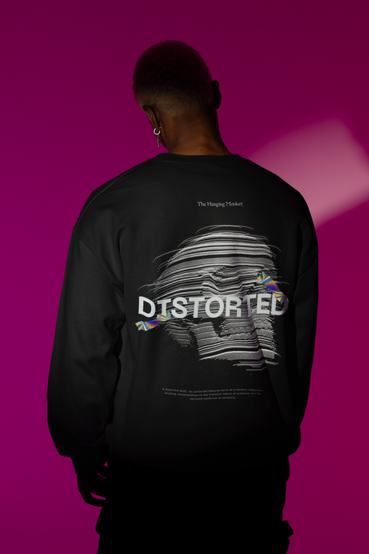 Distorted Skull Oversized Graphic Sweatshirt