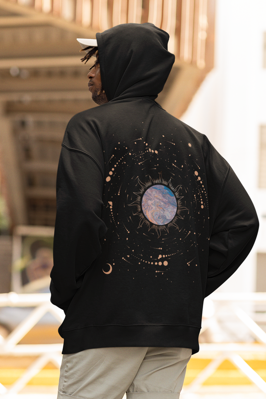 Planet & Stars Graphic Oversized Hoodie