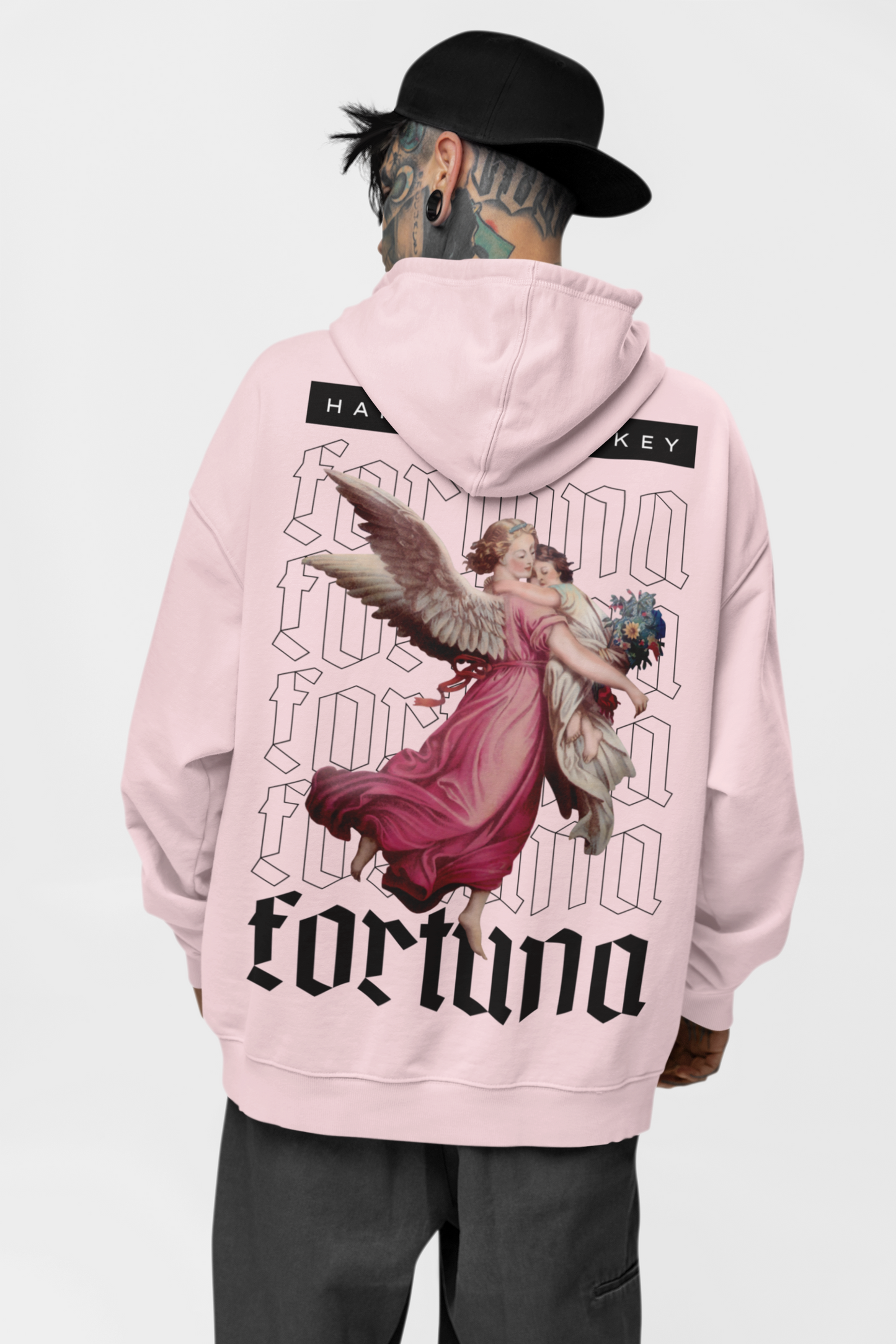 Fortuna Graphic Baby Pink Oversized Hoodie