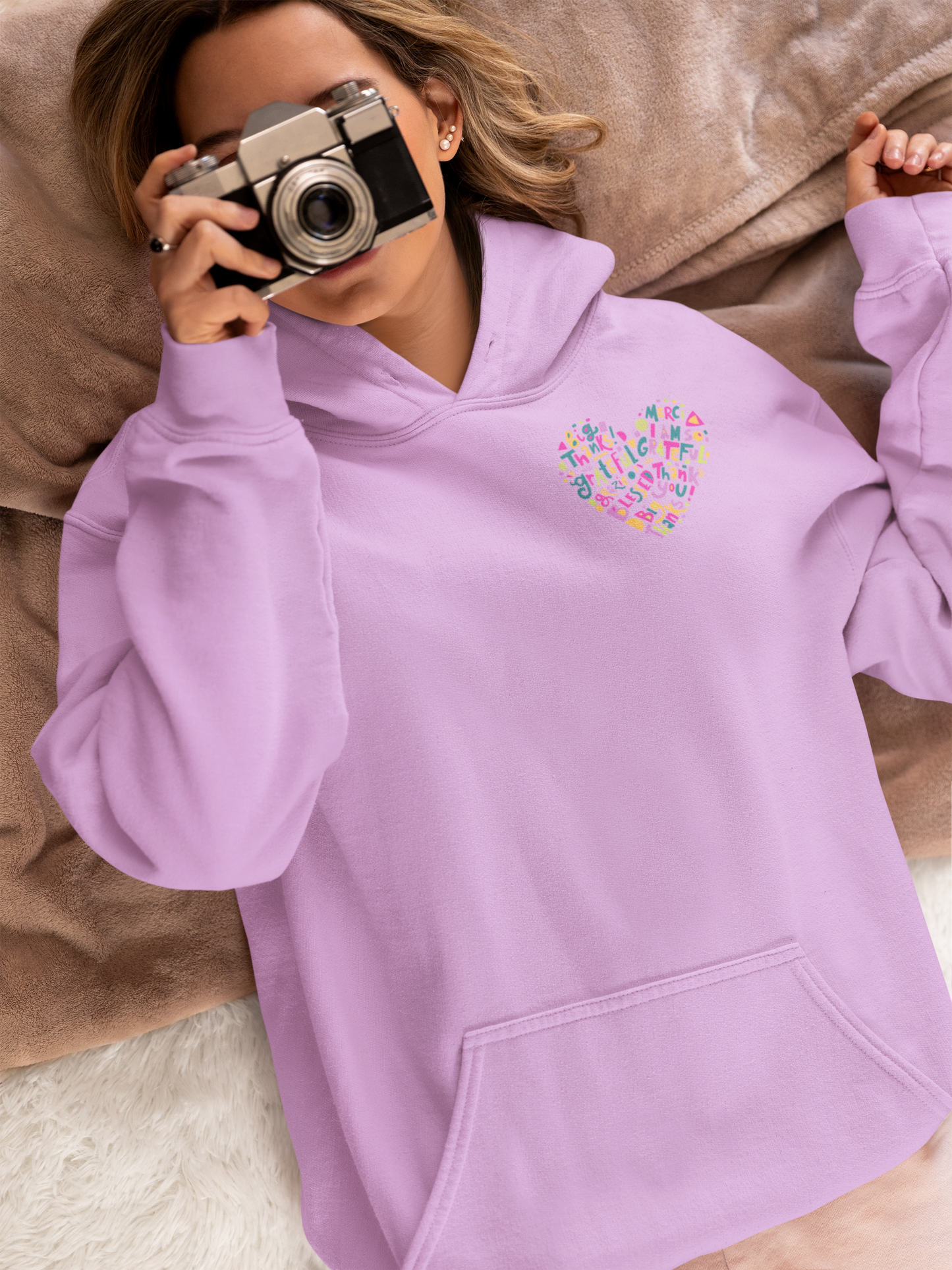 Lavender Love Oversized Graphic Hoodie