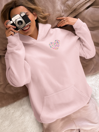 Baby Pink Love Oversized Graphic Hoodie